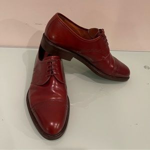 Alberto Guardiani Cognac Cap Toe Oxford Shoes US 10.5 EU43 1/2 Made in Italy EUC